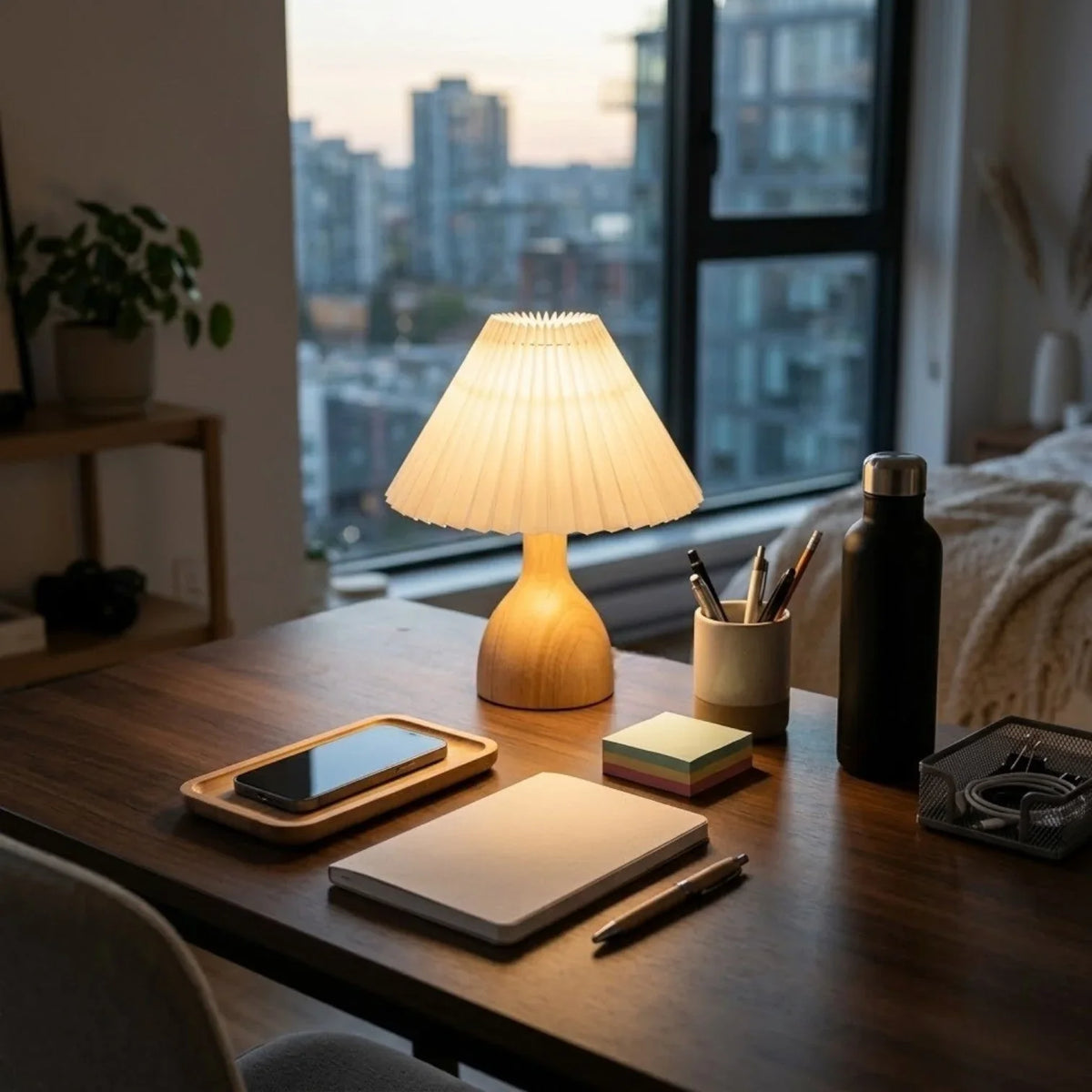 Lampe de bureau bois Image