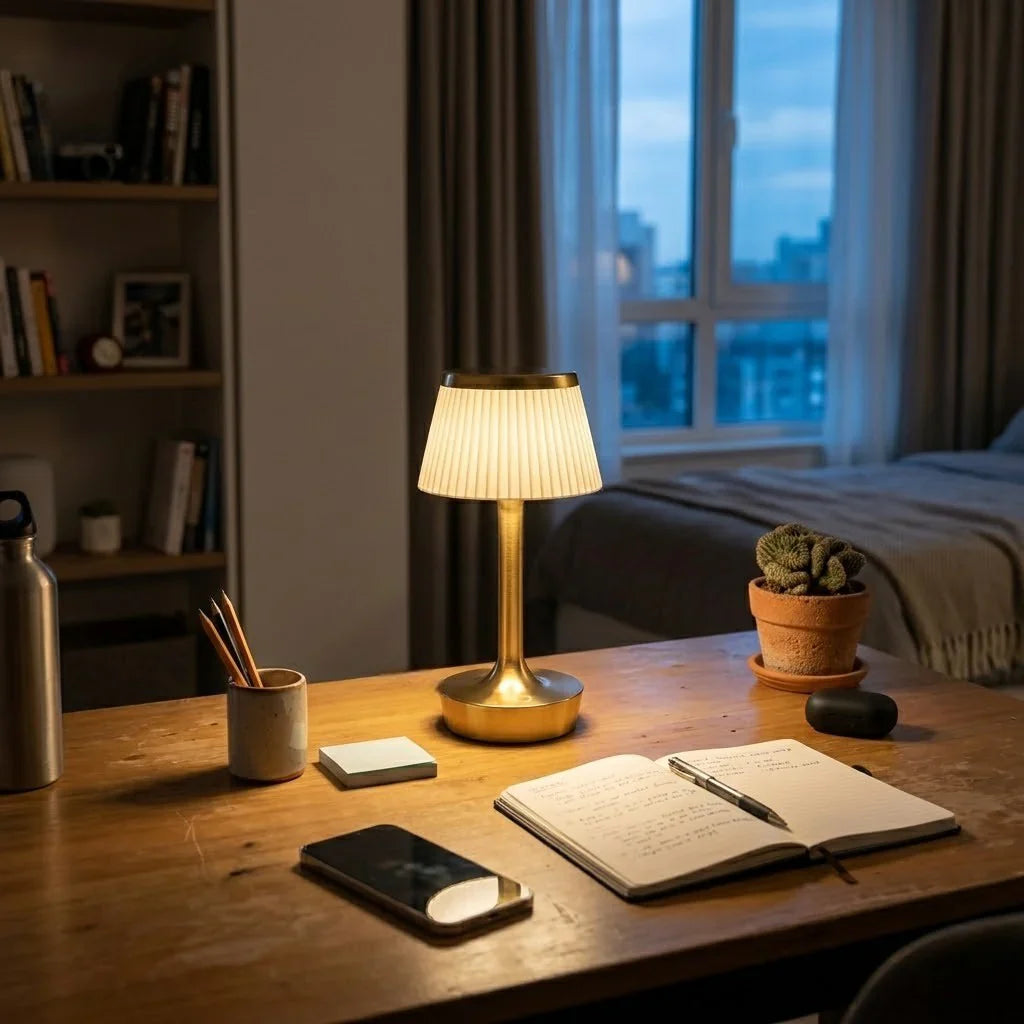 Lampe de bureau dorée Image