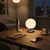 Lampe de bureau boule en verre à 3 températures de couleur
