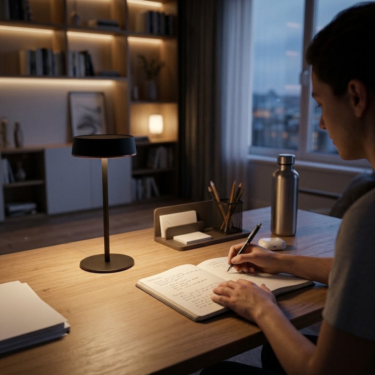 Lampe de bureau LED solaire rechargeable sans fil