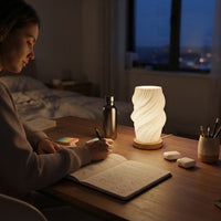 Lampe de bureau LED design ondulé imprimé en 3D