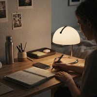 Lampe de bureau champignon en verre style Bauhaus