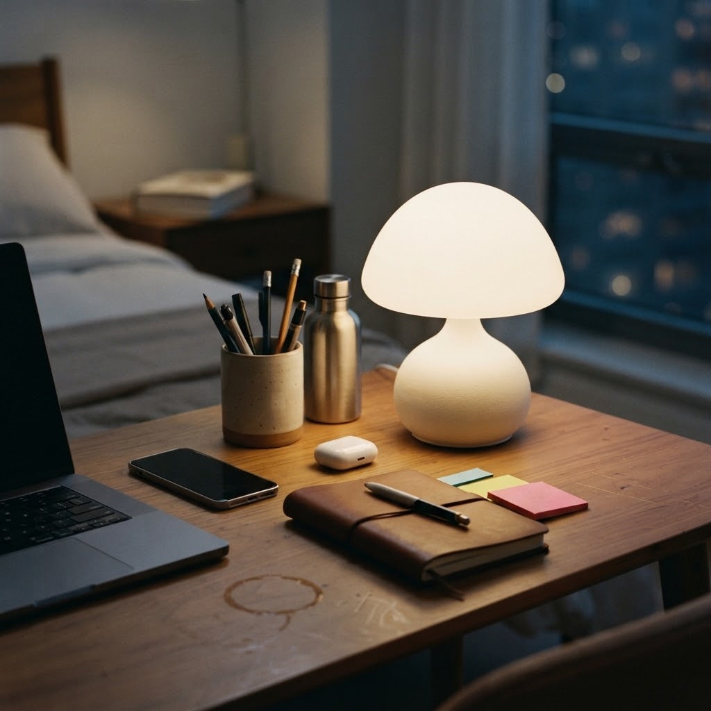 Lampe de bureau LED champignon à 3 couleurs