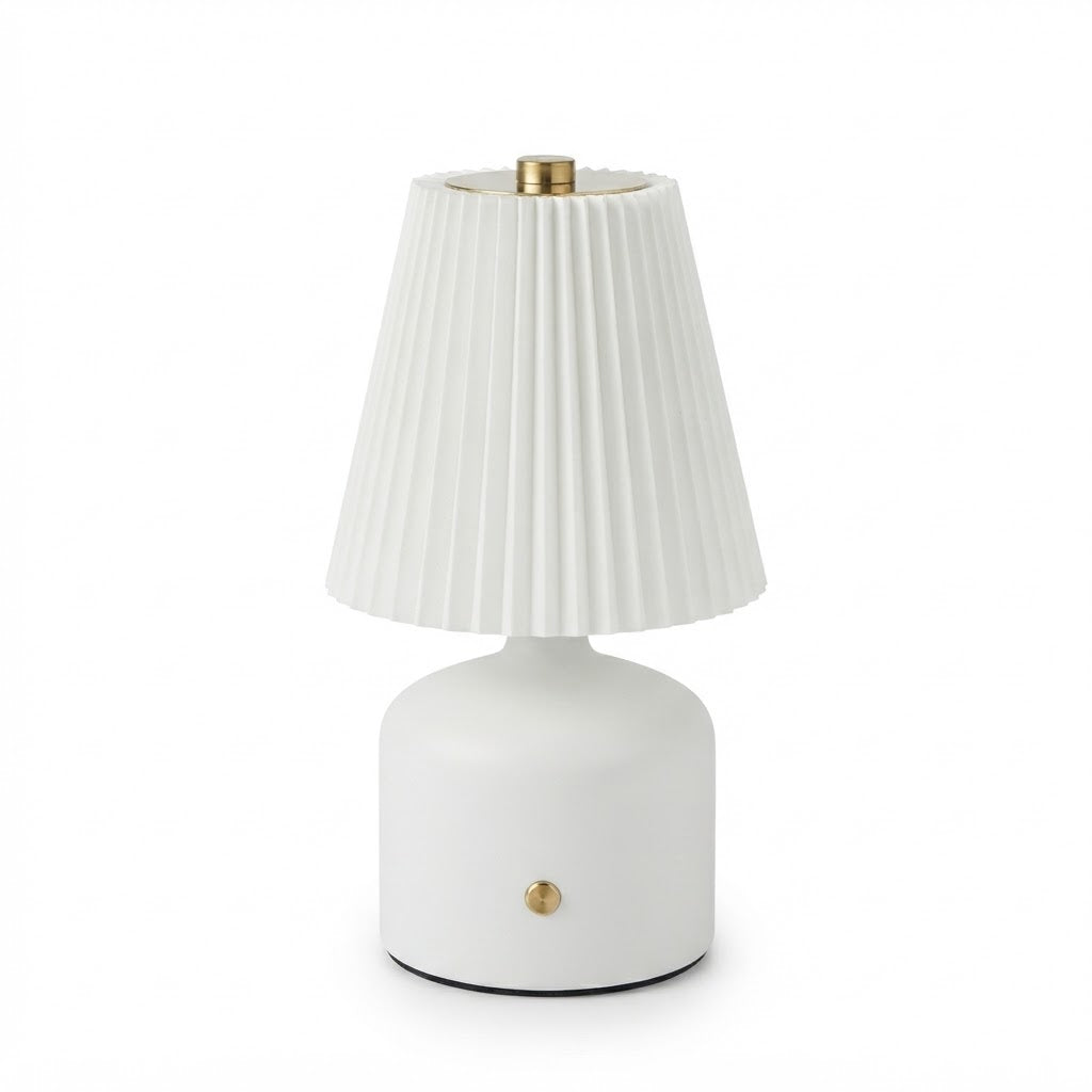 Lampe de bureau LED réglable avec abat-jour plissé