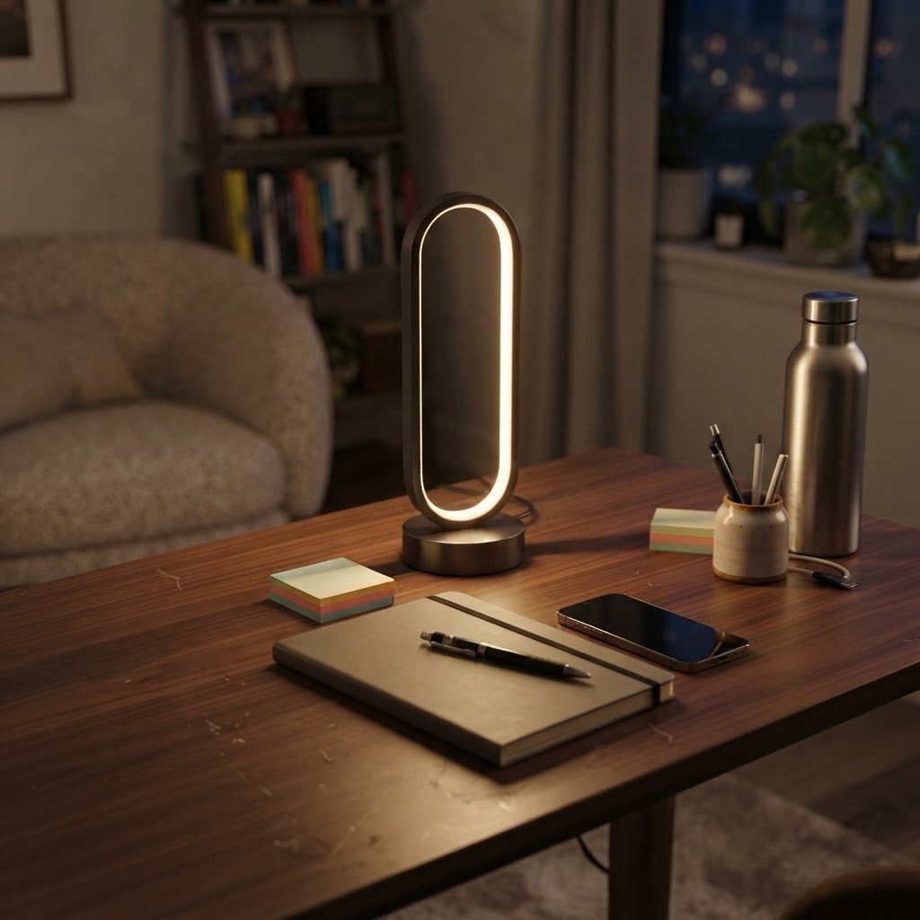 Lampe de bureau LED ovale à intensité réglable