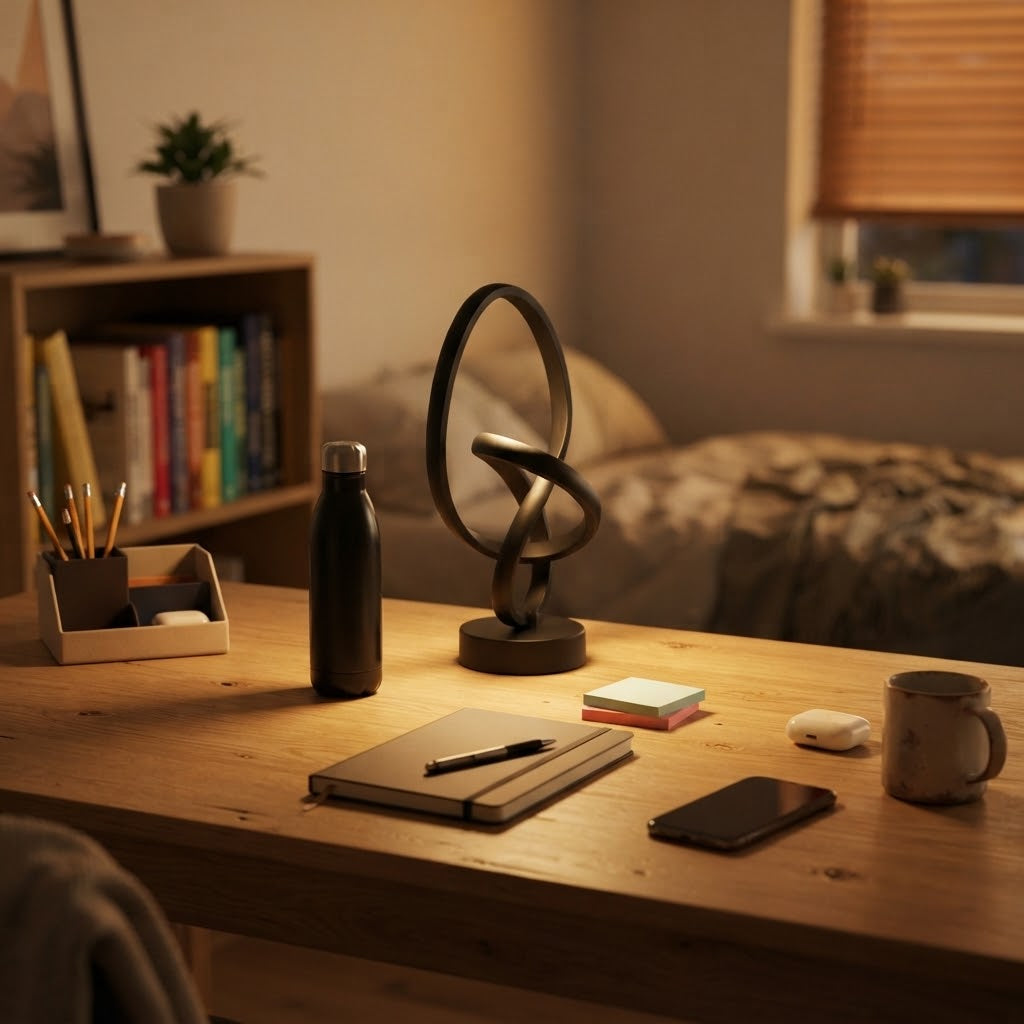 Lampe de bureau LED design double spirale