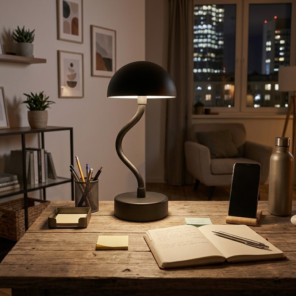 Lampe de bureau LED flexible rechargeable et réglable