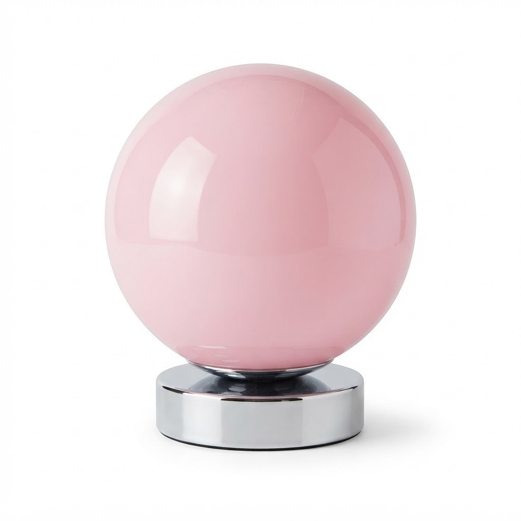 Lampe de bureau boule en verre à 3 couleurs