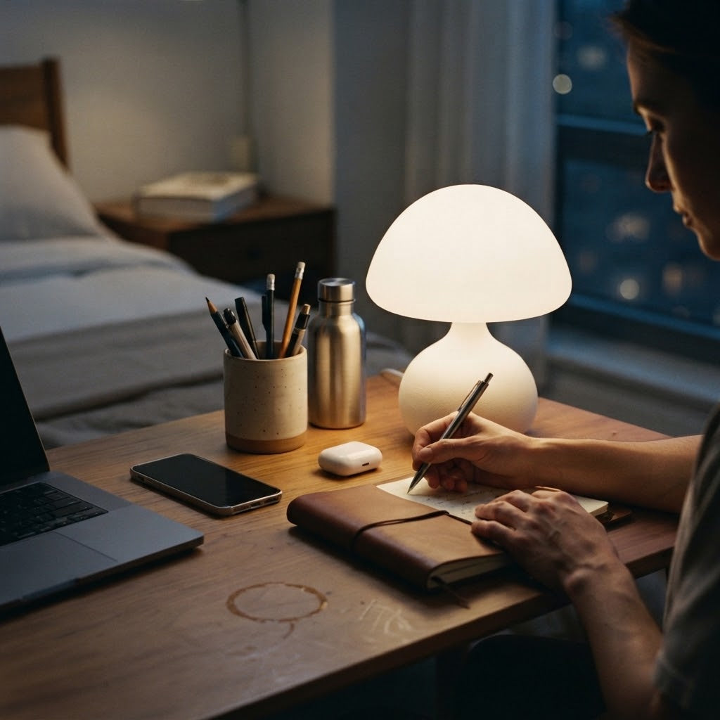 Lampe de bureau LED champignon à 3 couleurs