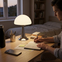 Lampe de bureau champignon en verre à 3 couleurs