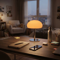 Lampe de bureau champignon en verre au style rétro