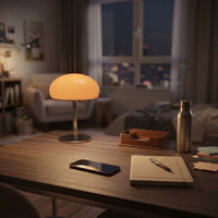 Lampe de bureau champignon en verre au style rétro