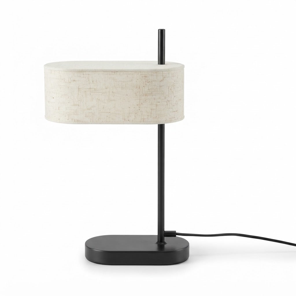 Lampe de bureau rétro avec abat-jour en tissu