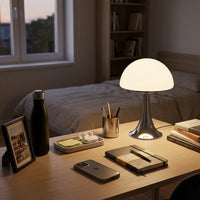 Lampe de bureau champignon en verre à 3 couleurs