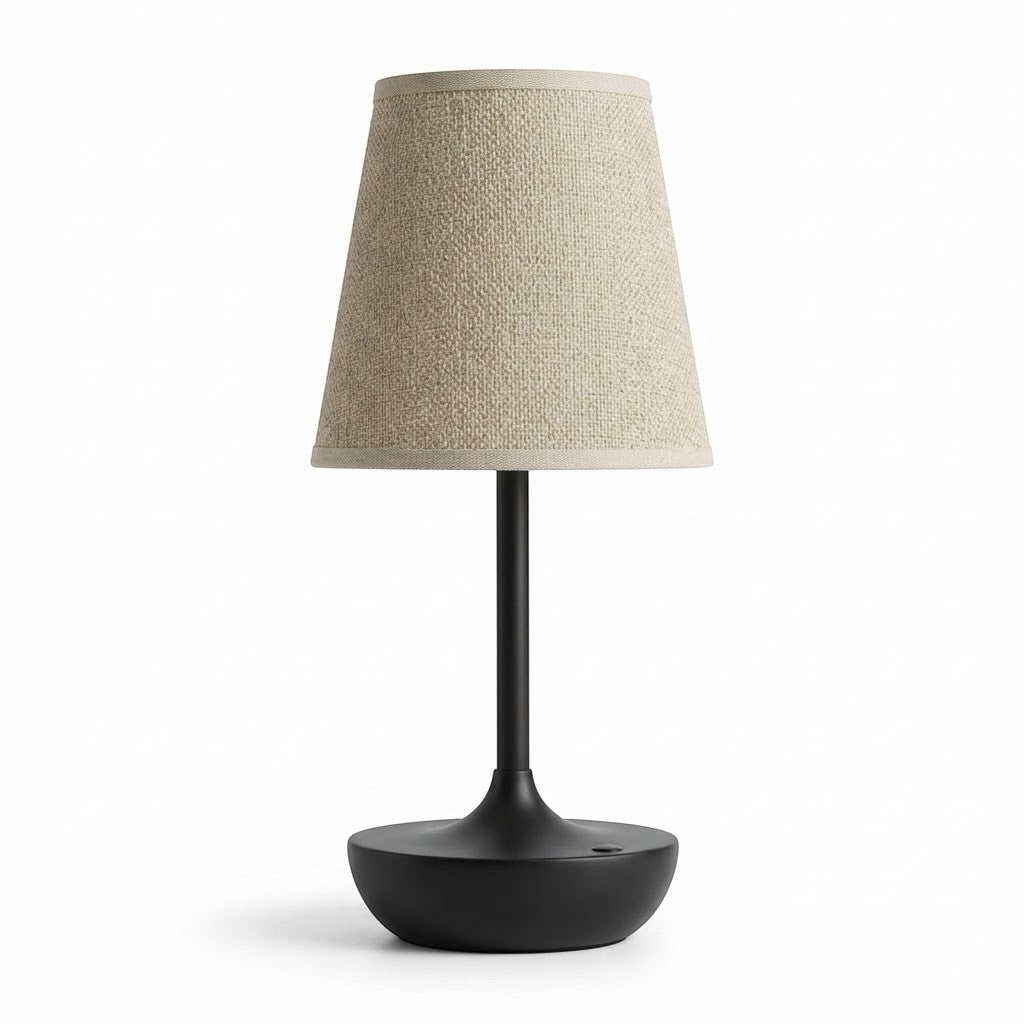 Lampe de bureau rechargeable avec abat-jour en tissu