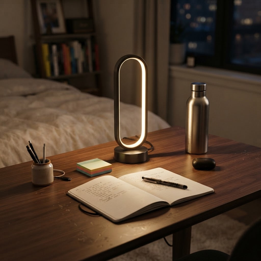 Lampe de bureau LED ovale à intensité réglable