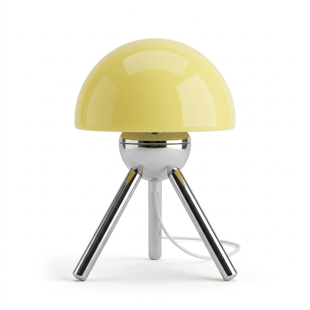 Lampe de bureau champignon sur trépied au style rétro