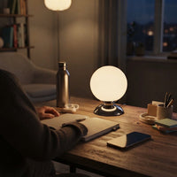 Lampe de bureau boule en verre à 3 températures de couleur