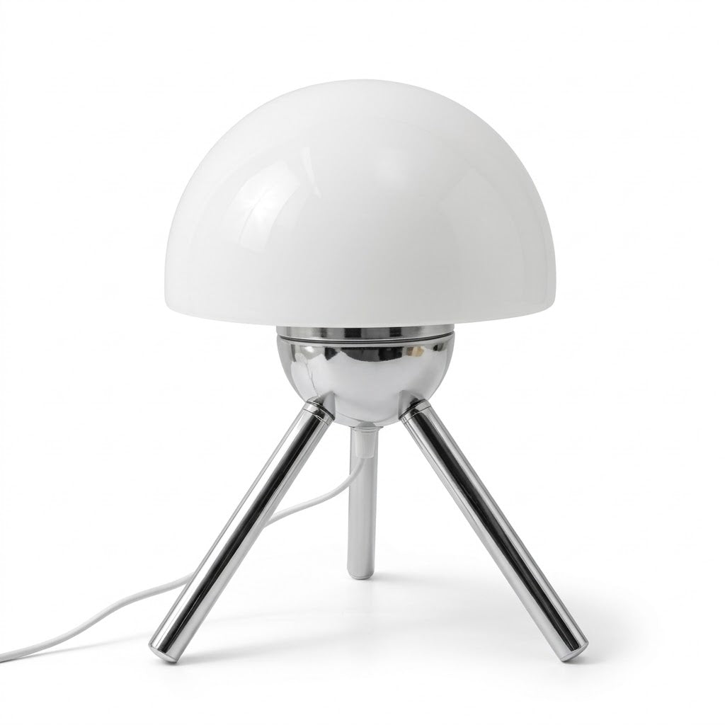 Lampe de bureau champignon sur trépied au style rétro