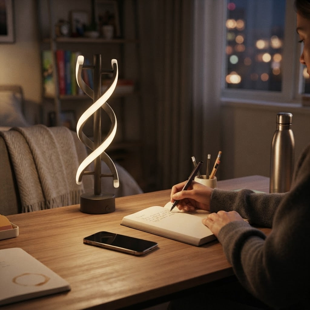 Lampe de bureau LED spirale à intensité réglable
