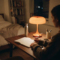 Lampe de bureau LED champignon tactile orange