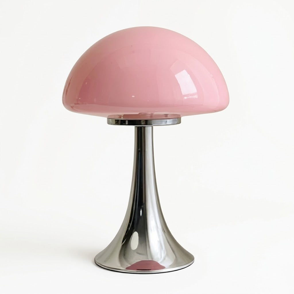 Lampe de bureau champignon en verre à 3 couleurs