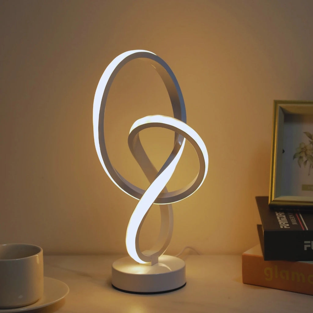 Lampe de bureau LED design double spirale