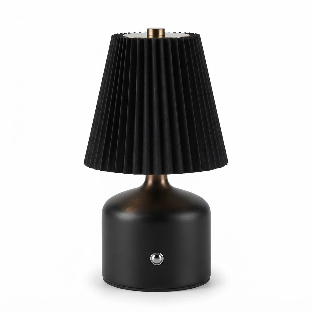 Lampe de bureau LED réglable avec abat-jour plissé