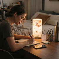 Lampe de bureau LED décorative à motifs floraux