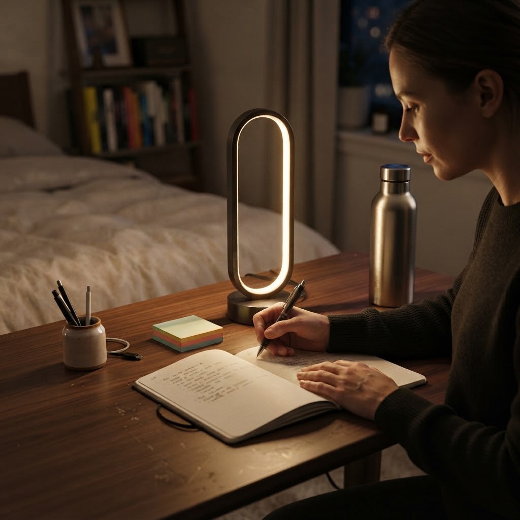 Lampe de bureau LED ovale à intensité réglable