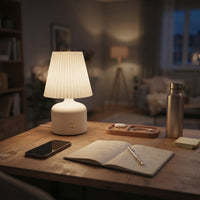Lampe de bureau LED réglable avec abat-jour plissé