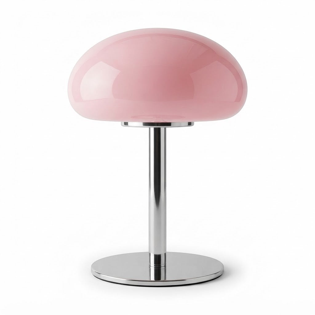 Lampe de bureau champignon en verre au style rétro