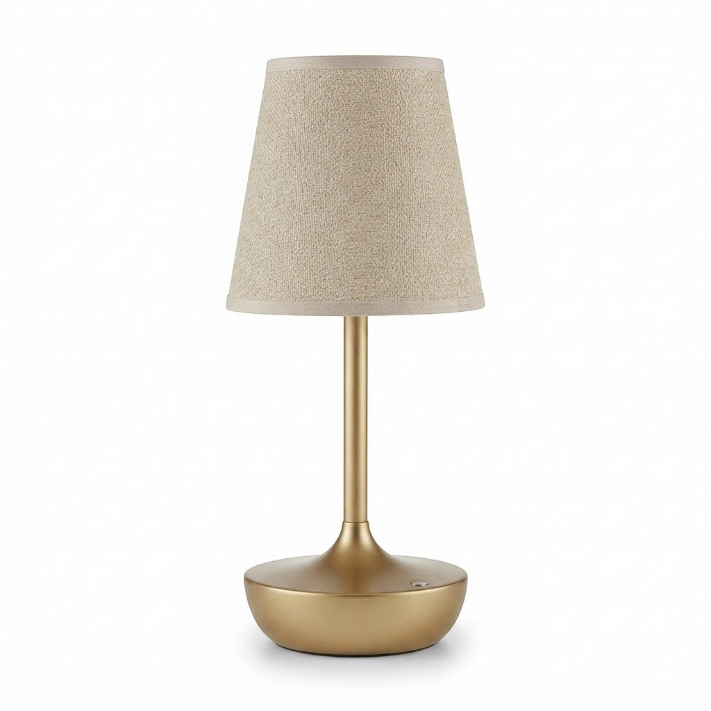 Lampe de bureau rechargeable avec abat-jour en tissu