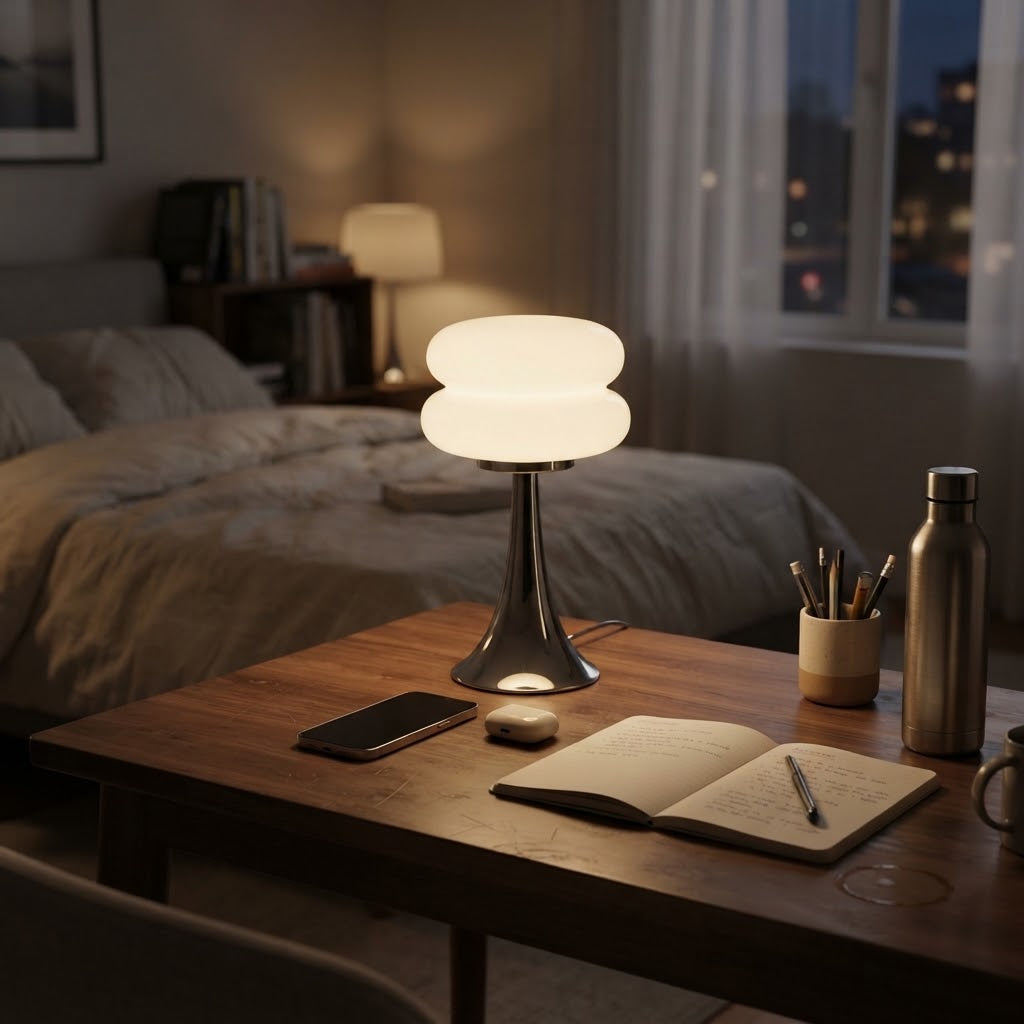 Lampe de bureau rétro à double anneau lumineux