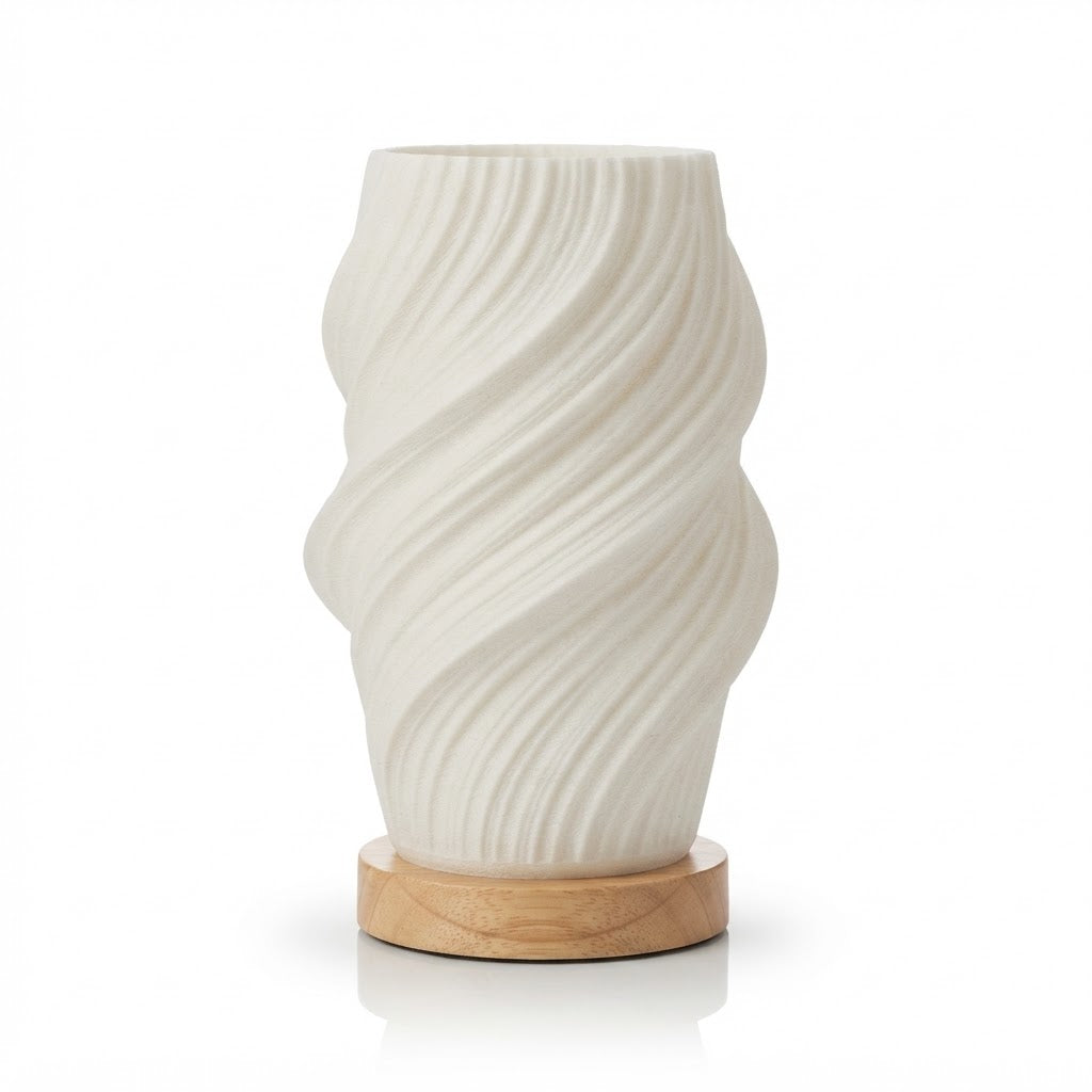 Lampe de bureau LED design ondulé imprimé en 3D