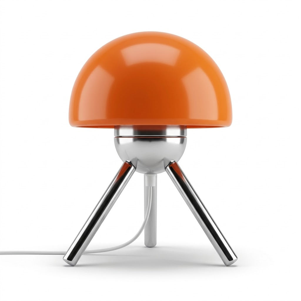 Lampe de bureau champignon sur trépied au style rétro