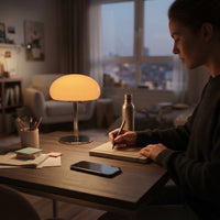 Lampe de bureau champignon en verre au style rétro