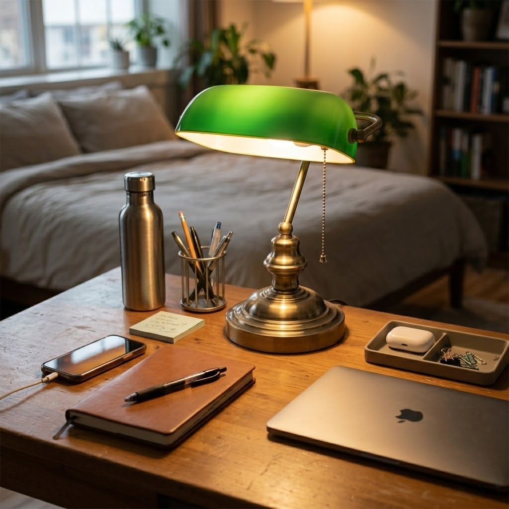 Lampe de bureau vintage vert