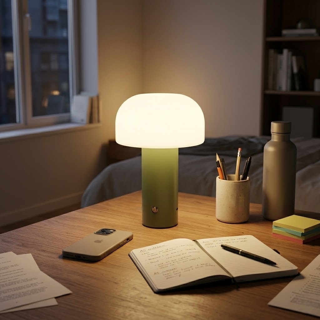 Lampe de bureau verte champignon