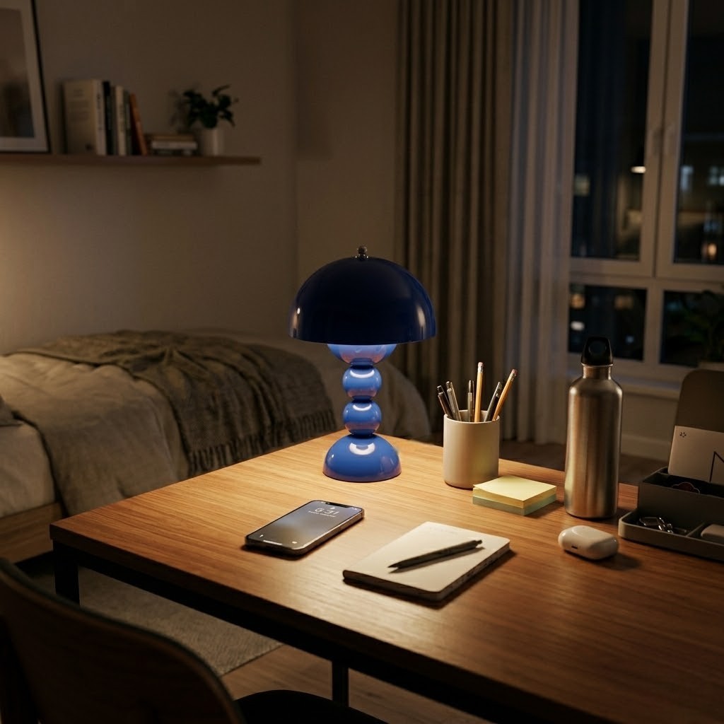 Lampe de bureau bleue