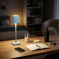 Lampe de bureau bleue aluminium