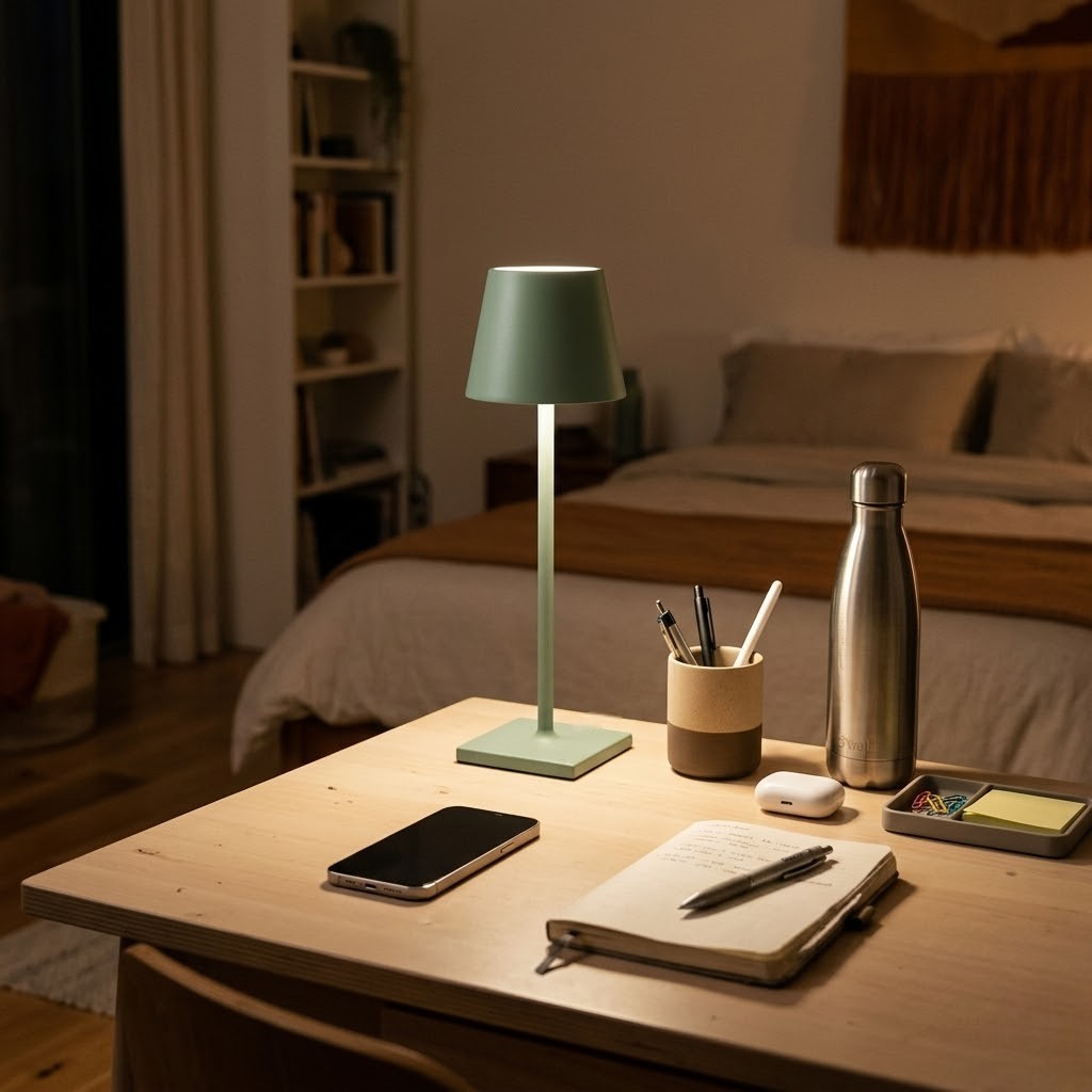 Lampe de bureau verte sans fil