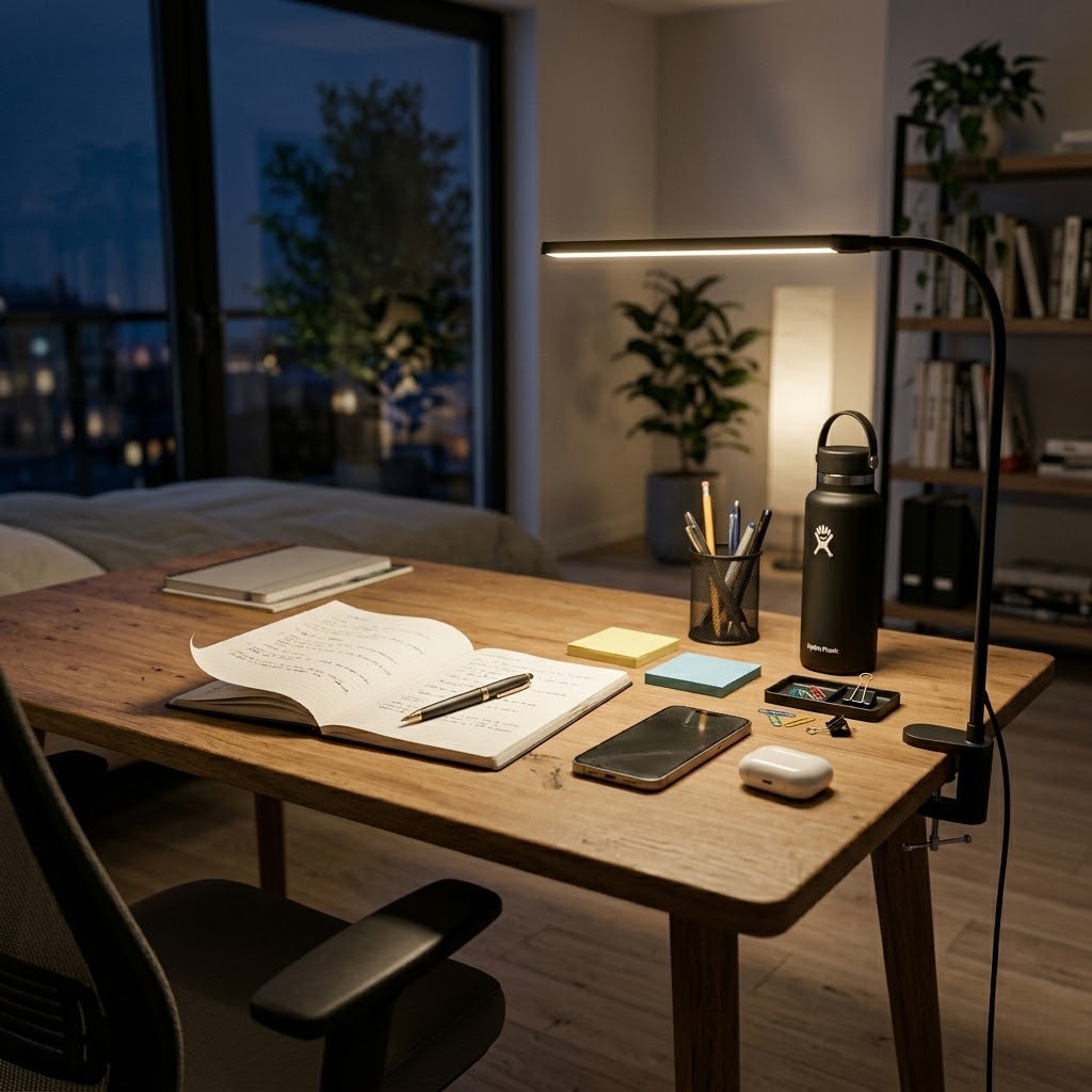 Lampe de bureau à pince noir