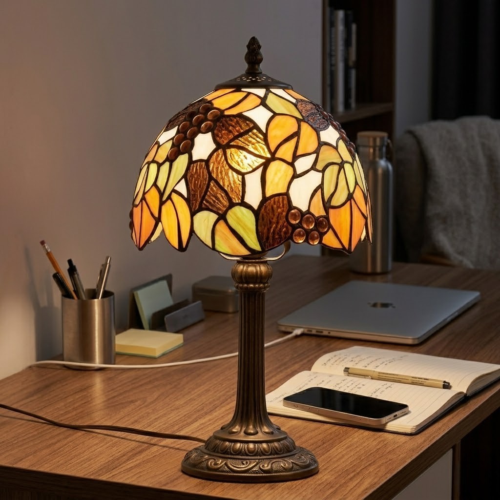 Lampe de bureau vintage multicolore