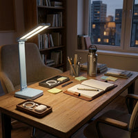 Lampe de bureau bleue pliable