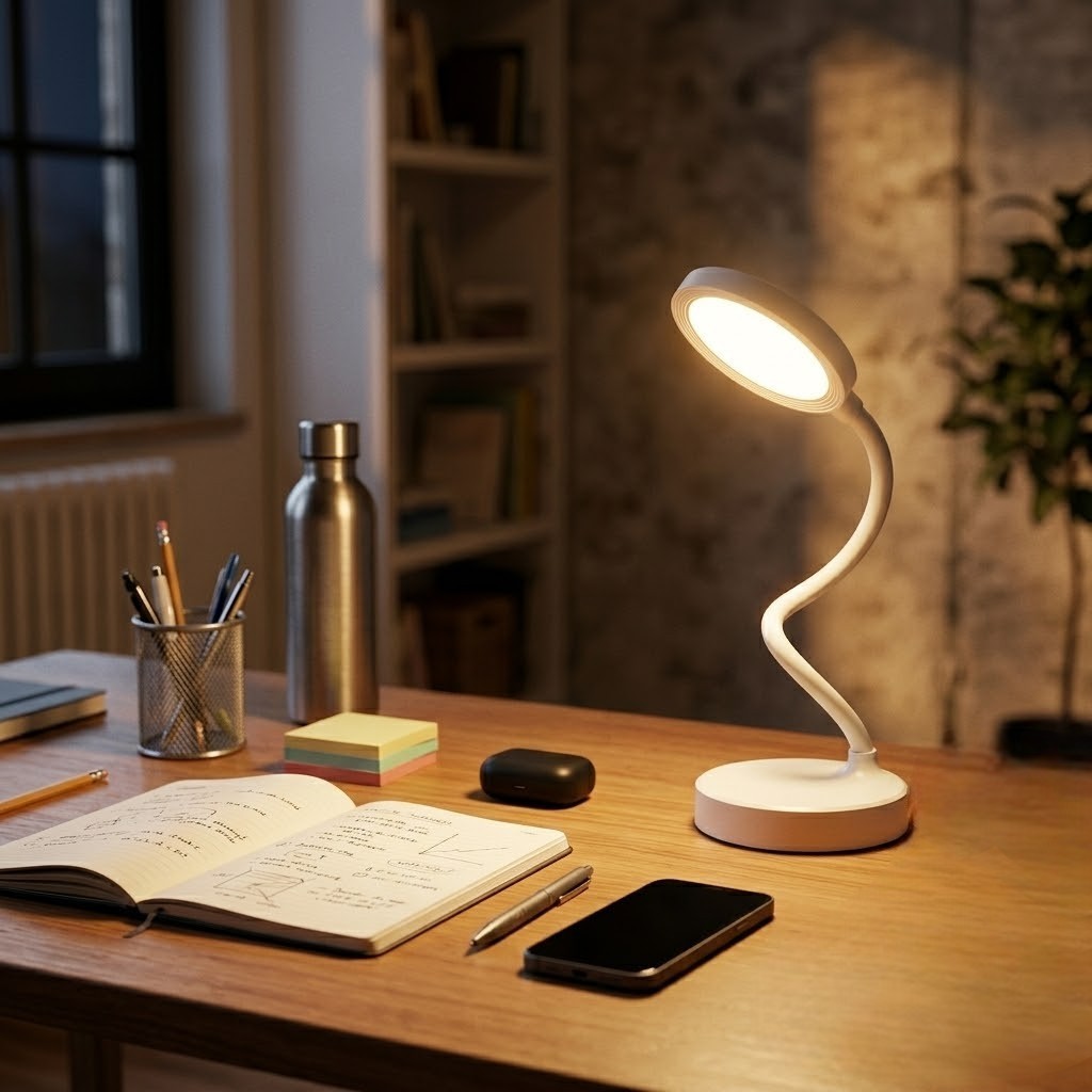 Lampe de bureau blanche rechargeable
