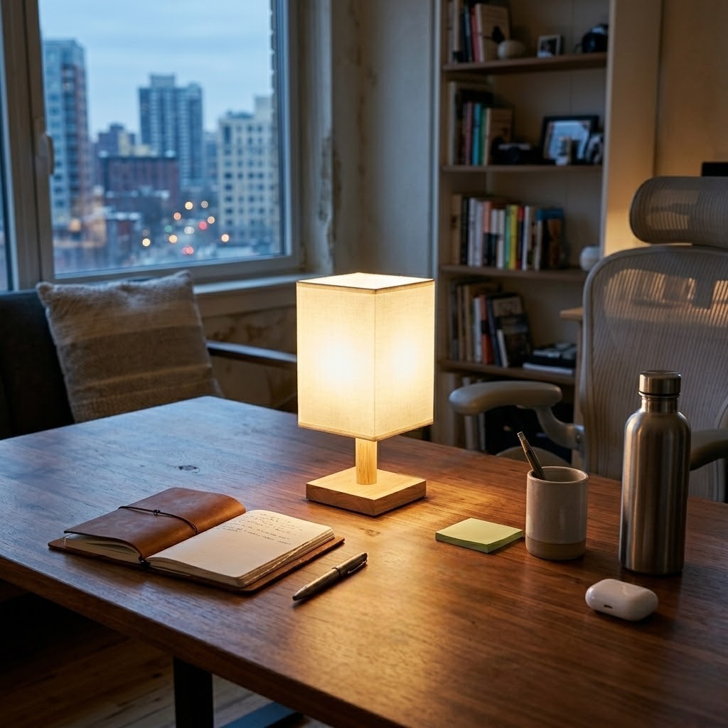 Lampe de bureau bois japonaise