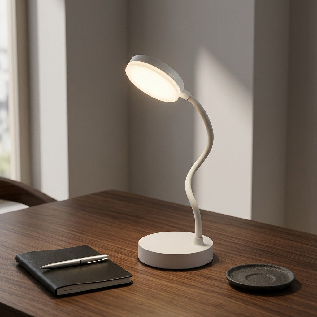 Lampe de bureau sans fil blanche
