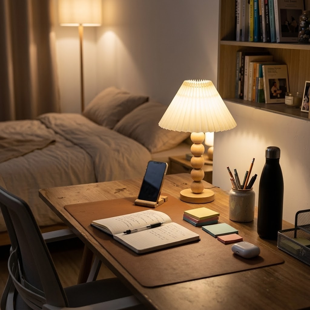 Lampe de bureau bois scandinave