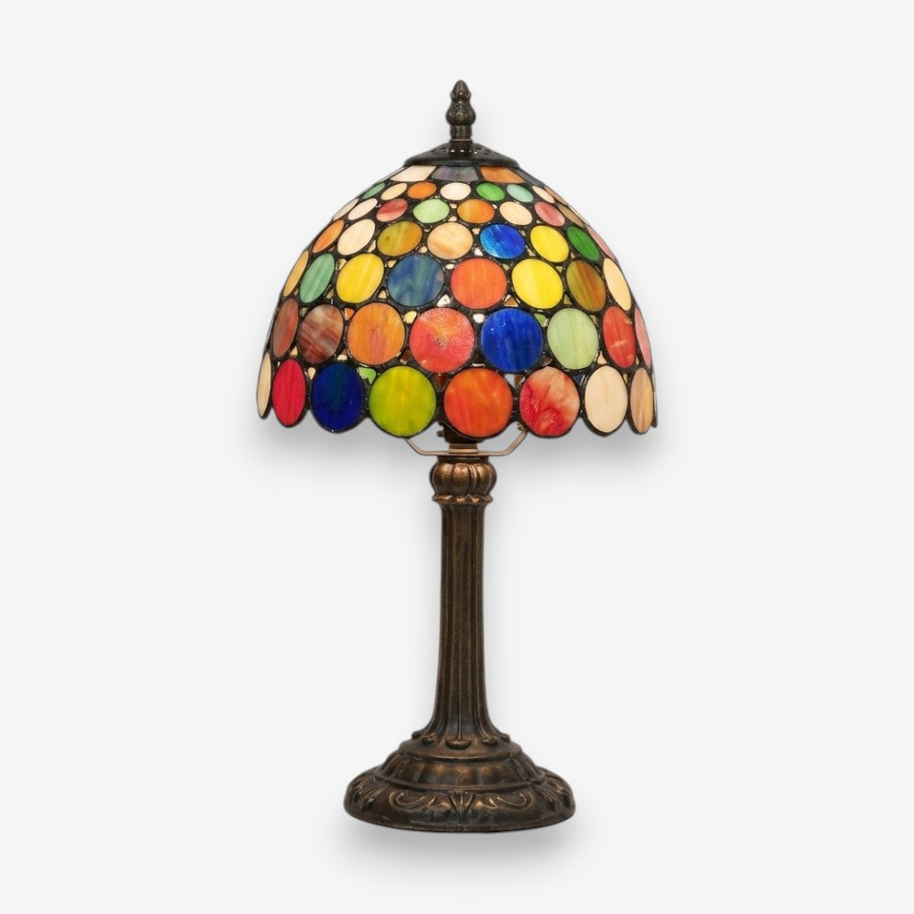 Lampe de bureau vintage vitrail